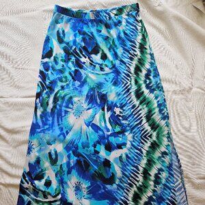 Chico's Pull-on Maxi Watercolor Skirt